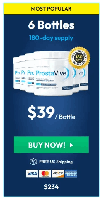 prostavive – 6 bottles offer $39 per bottle prostate health supplement